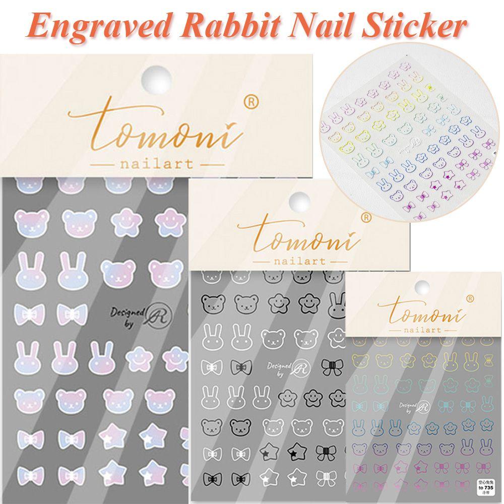 MOCHO Miếng Dán Trang Trí Móng Tay 5D DIY Hình Thỏ Xinh Xắn