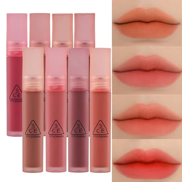 Son Kem Lì 3ce Blur Water Tint- Sepia- Laydown- Coral Moon- Play Off