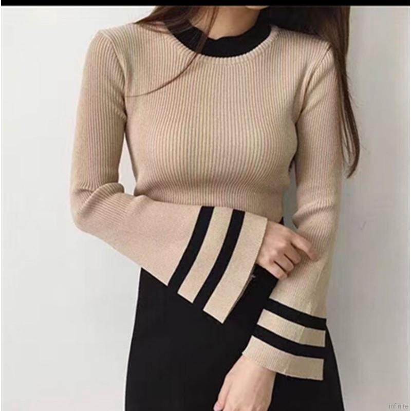 Áo Len Ôm Dáng Tay Loe Thời Trang Dành Cho Nữ