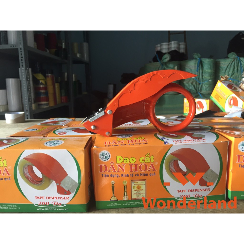 Dao cắt băng keo Dân Hoa khổ 5cm 200y cắt băng keo loại 1kg/cuộn trở xuống