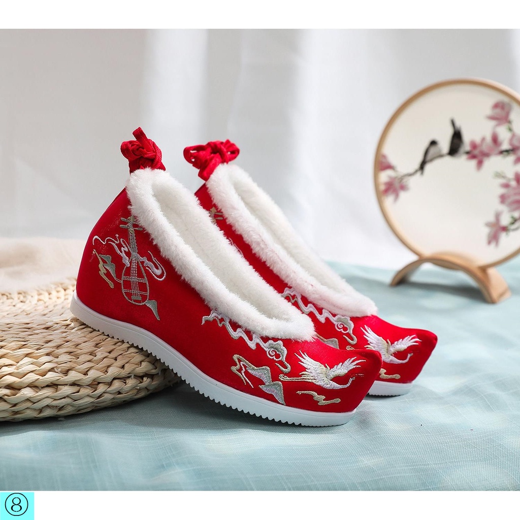 Giày Đế Dày Thêu Họa Tiết Phong Cách Trung Hoa Cổ Điển