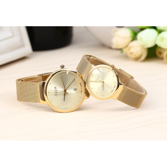 Đồng hồ Cặp Nam/ Nữ Julius chính hãng Hàn Quốc JA 426 Vàng