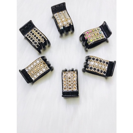 Kẹp Tóc Càng Cua 5 Răng Đính Đá Siêu Bền Đẹp, Gấp Tóc, Kẹp Bấu, Hình Thật