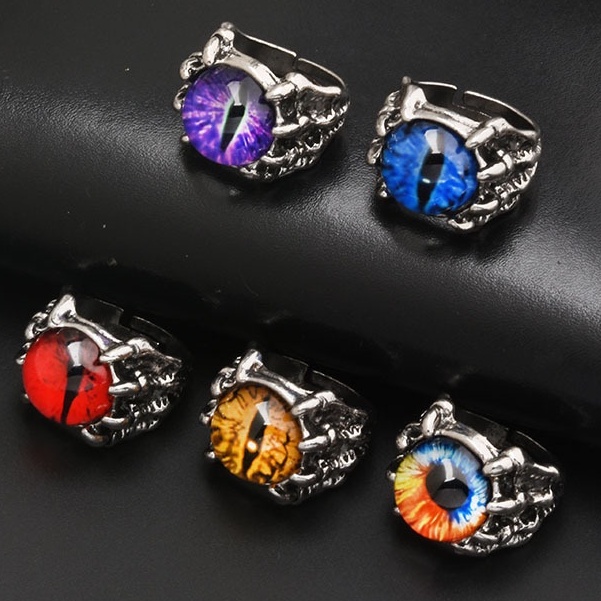 Nhẫn RINHOO FRIENDSHIP hình mắt quỷ may mắn thời trang cổ điển có thể điều chỉnh kích cỡ cho cặp đôi