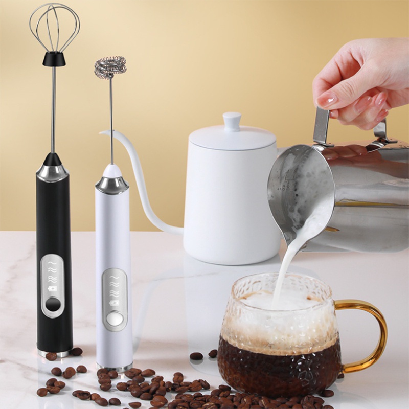 Máy Đánh Trứng / Khuấy Tạo Bọt Sữa Cầm Tay 3 Chế Độ Sạc USB Tiện Dụng