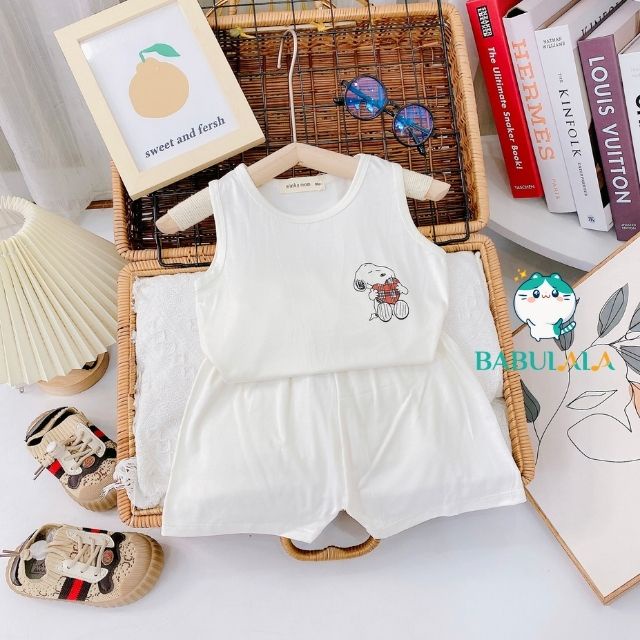 Bộ Minky Mom Ba Lỗ Bé Trai Bé Gái Thun Lạnh Đủ Màu Thoáng Mát-Đồ Bộ Cho Bé Mùa Hè 0 1 2 3 4 5 Tuổi BABULALA BL07
