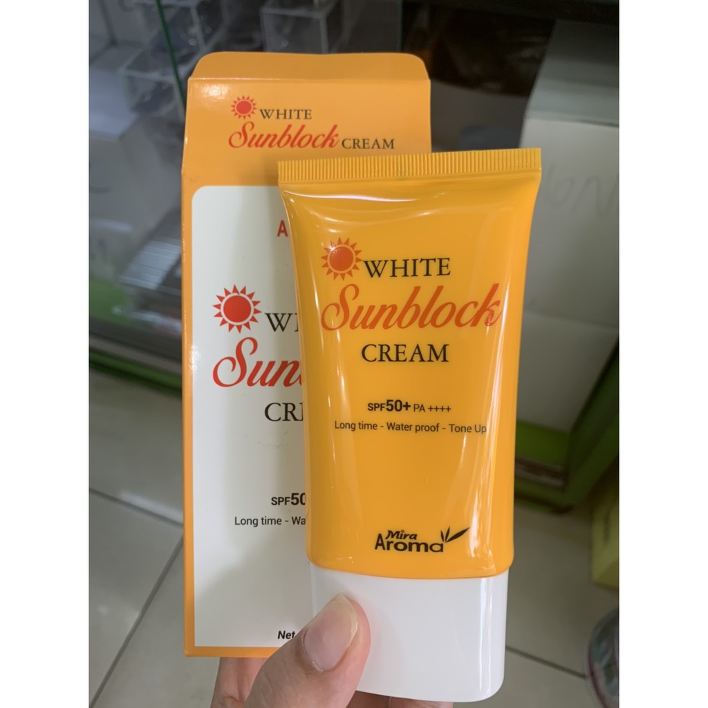 Kem chống nắng dưỡng trắng Mira Aroma White Sunblock Cream SPF50+PA++++_50ml