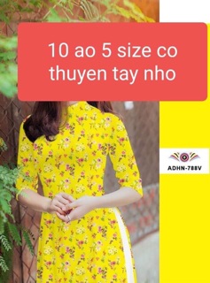Áo dài hoa nhí may sẵn