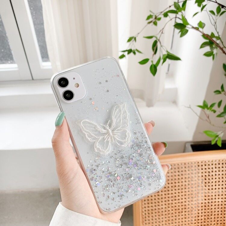 Ốp lưng Samsung A21S A20S A10S A9 A7 A6 J8 J6 J6+ J4 J4+ J5 J2 Prime Plus 2018 Starry Sky Sequin Glitter Lace Butterfly Soft Case