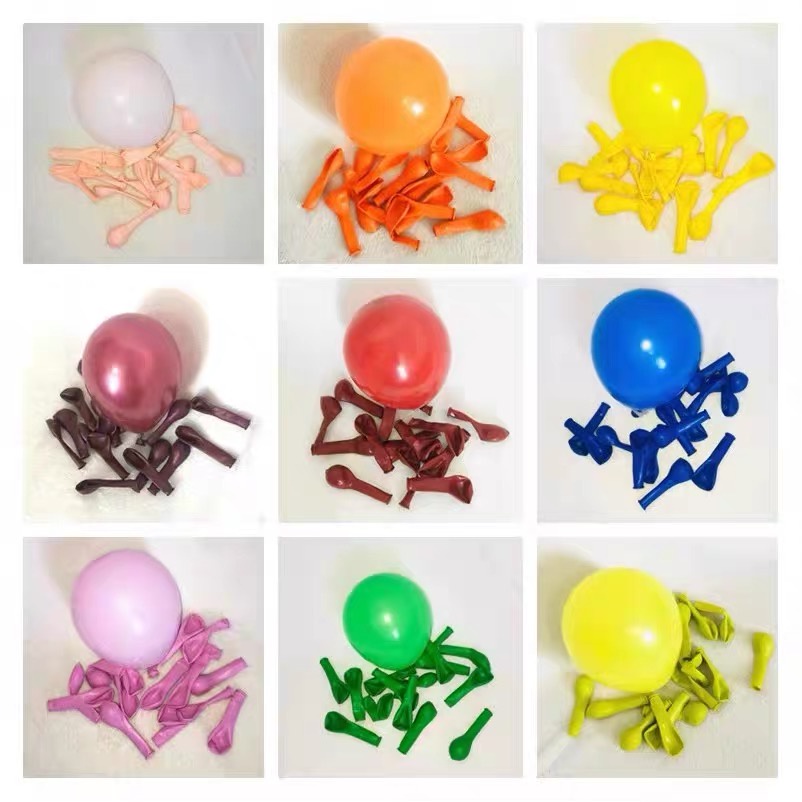 Túi bóng bay 100 quả kích thước 5 inch trang trí sinh nhật tiệc cưới loại dày nhiều màu sắc HAPPYKID TBB5inch