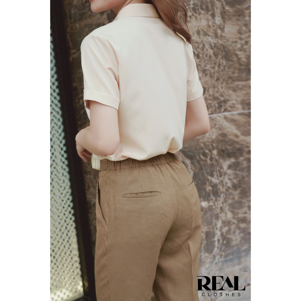 Sơ mi túi hộp nude_REAL