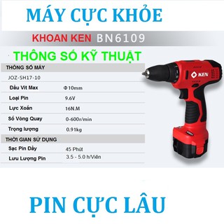 MÁY KHOAN  PIN KEN 9,6V