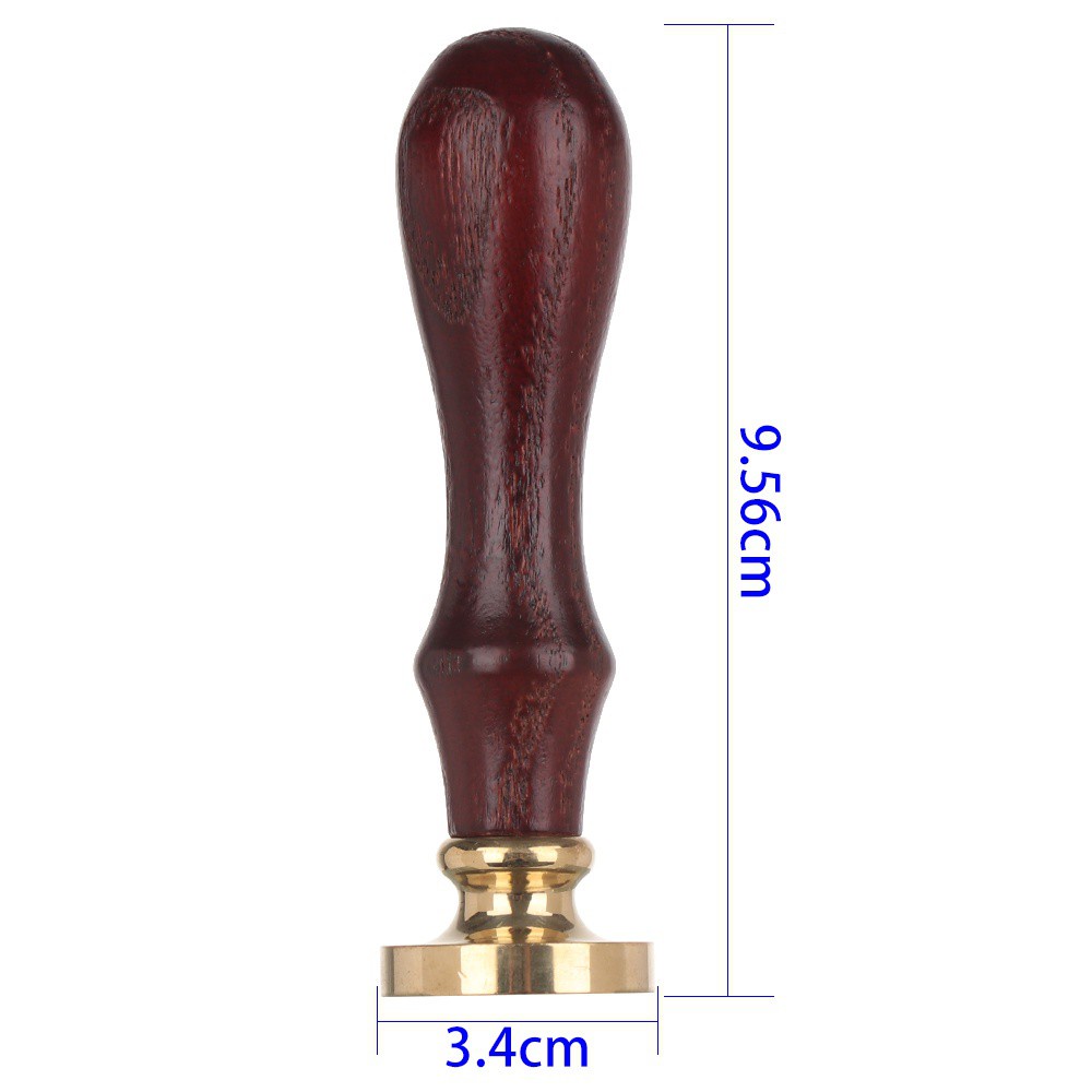 Con dấu sáp niêm phong bằng đồng cán gỗ họa tiết chữ Thank You/ Merry Christmas/ hoa phong cách cổ điển dùng trang trí