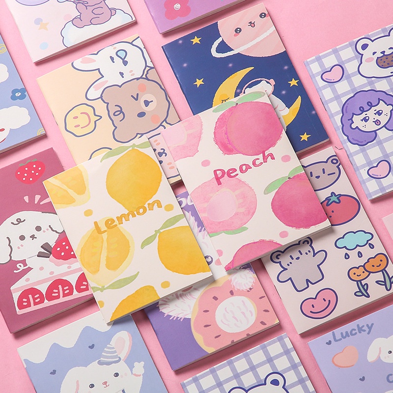 Peach Cute Cartoon little book notebook Memo Pad School Office Stationery Notepad