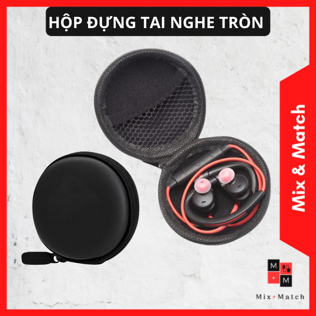 Bóp đựng Tai nghe &amp; Cáp sạc Hình tròn/Hình râu hộp thiếc