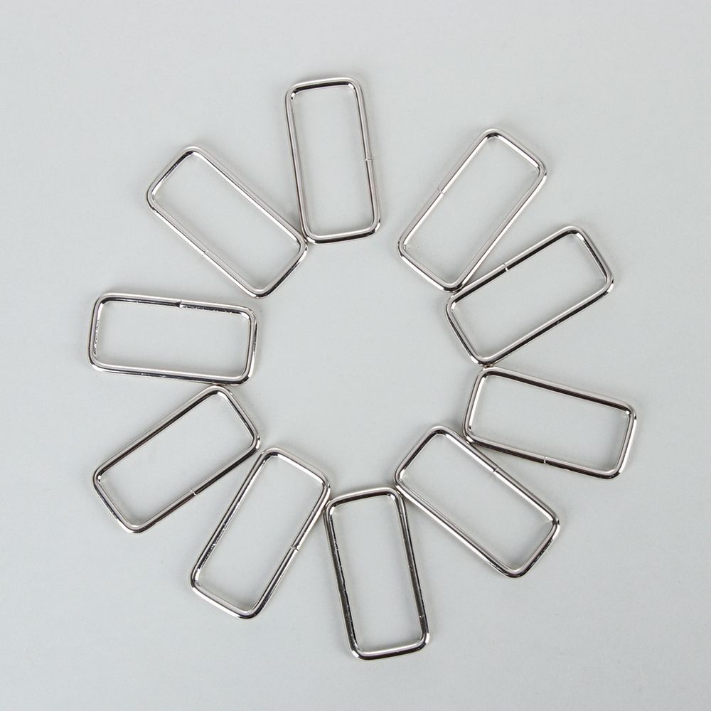 LAKAMIER 10Pcs Handmade Rectangle Ring Buckle Adjustable Strong Metal Webbing High Quality DIY Backpack Accessories