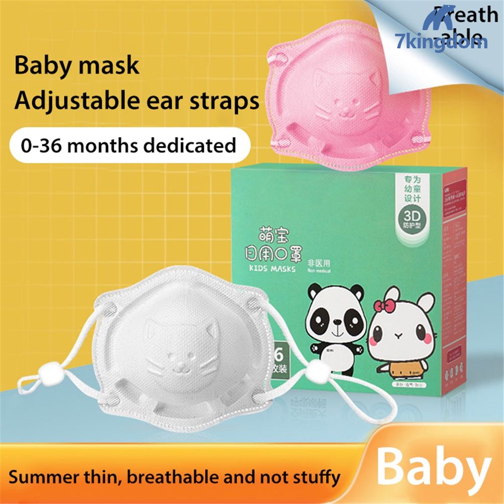 Hàng có sẵn 6 Khẩu trang 3D KN95 cho bé 0-3 tuổi 4 lớp thoáng khí với 36 tháng