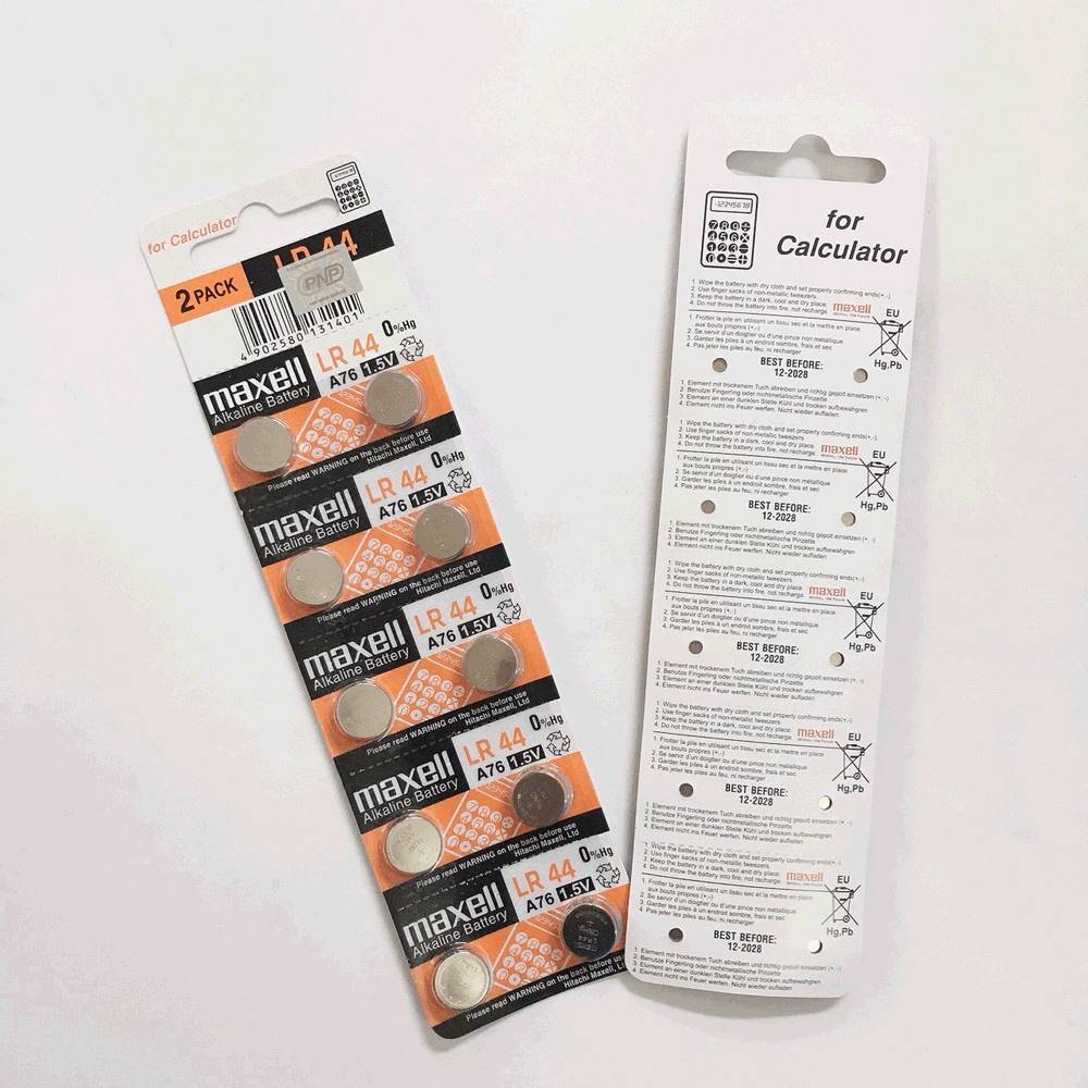 Pin cúc áo Maxell LR44 A76, AG13  vỉ 1 viên chính hãng