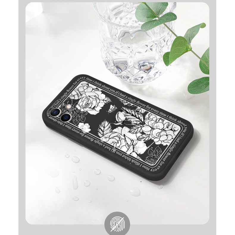 Ốp Điện Thoại Silicon In Hình Hoa Cho iPhone 11 8 plus XS XR 13 pro max SE 6s 11 pro max 7plus 12 mini 6 plus Chống Sốc