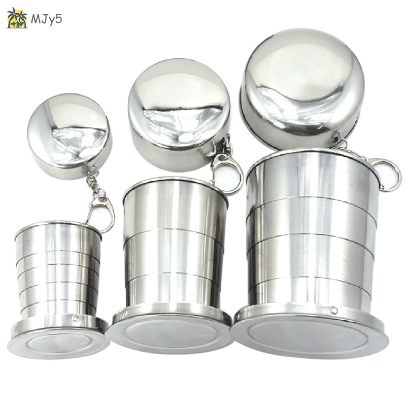 Cốc Uống Nước Bằng Thép Không Gỉ Có Thể Gấp Gọn Tiện Lợi