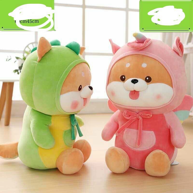 Gấu bông chó shiba cosplay lè lưỡi cao cấp 22cm - Xưởng gấu bông Việt Nam