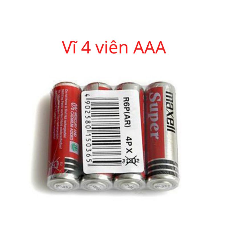 Vĩ 4 viên pin Maxell size AA 1,5V