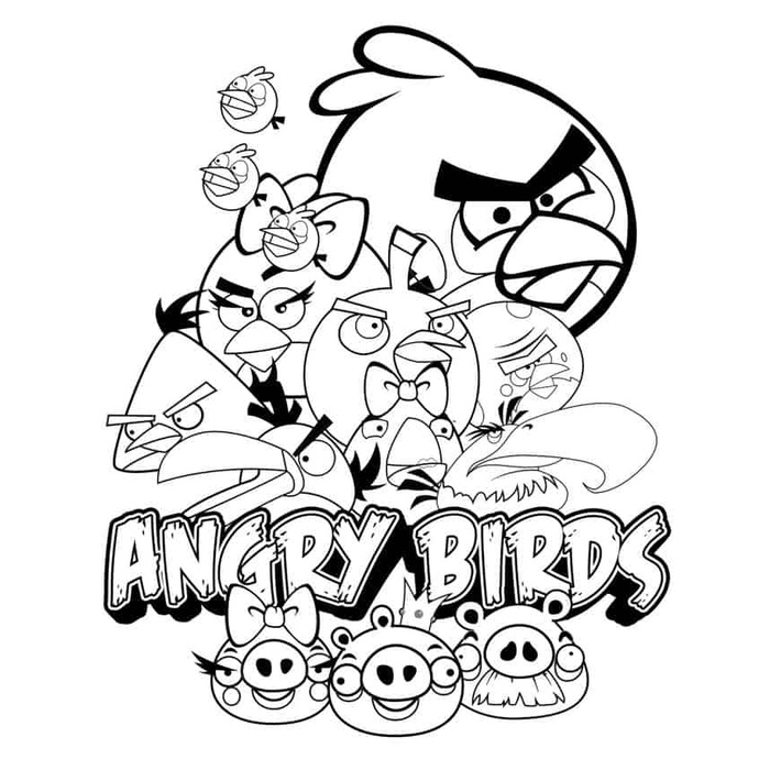 Bộ 30 tranh tô màu Angry Brids, giấy tô màu Angry Brids dành cho trẻ em