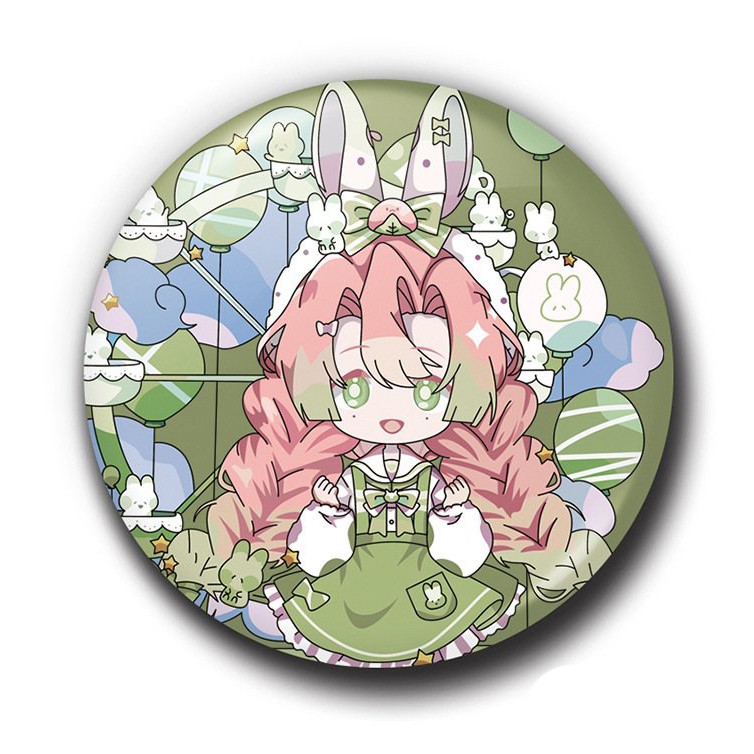 Huy hiệu cài áo IN HÌNH Kimetsu no Yaiba Thanh gươm diệt quỷ ver xứ sở thần tiên anime chibi tiện lợi 01