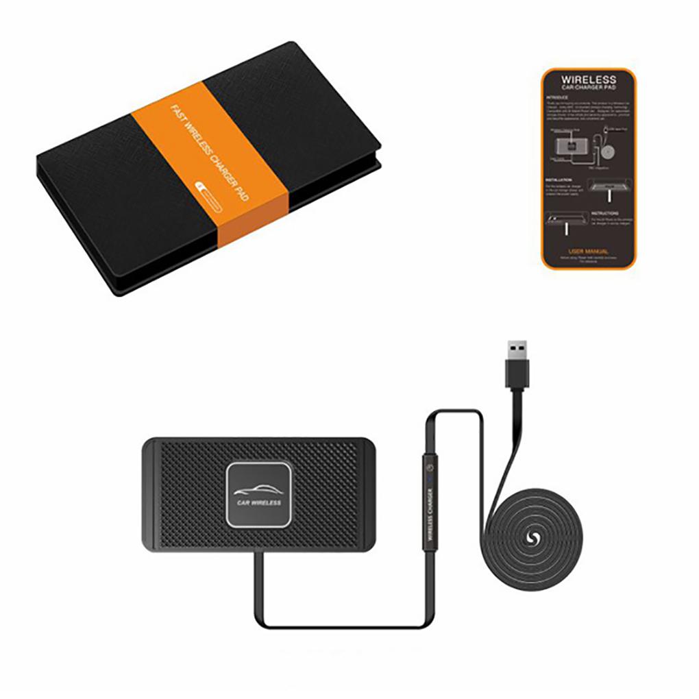 Đế Sạc Điện Thoại Không Dây 15W Bằng Silicon Chống Trượt Gắn Bảng Điều Khiển Xe Hơi
