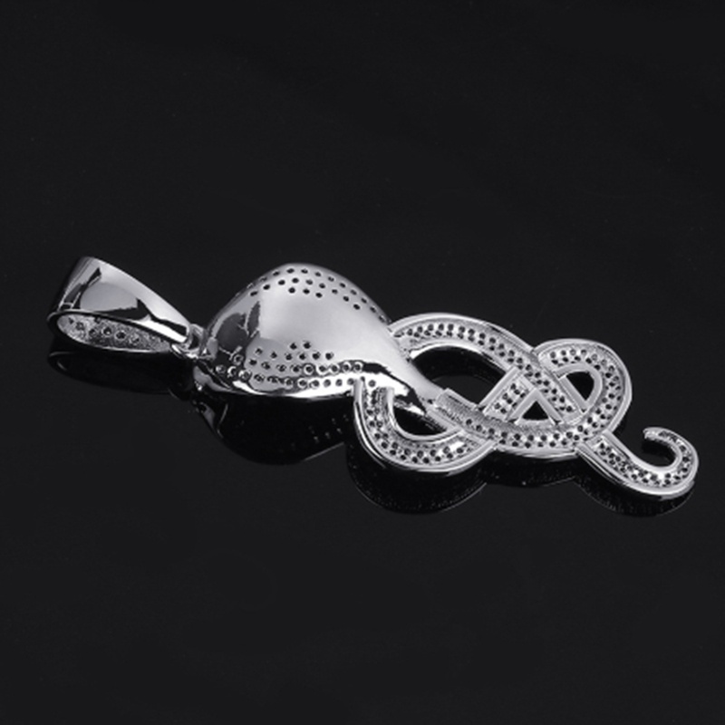 Vòng cổ Mặt Hình Rắn Hổ Mang Đính Đá zircon Phong Cách hip hop Cho Nam