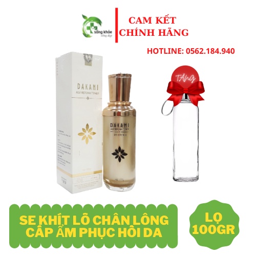 Toner dưỡng da Dakami 100gr 🍀  🍀 mẫu mới TẶNG BÌNH NƯỚC