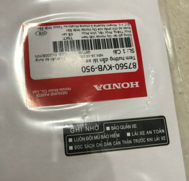 Bộ tem thông số xe Airblade đời 2011 zin chính hãng