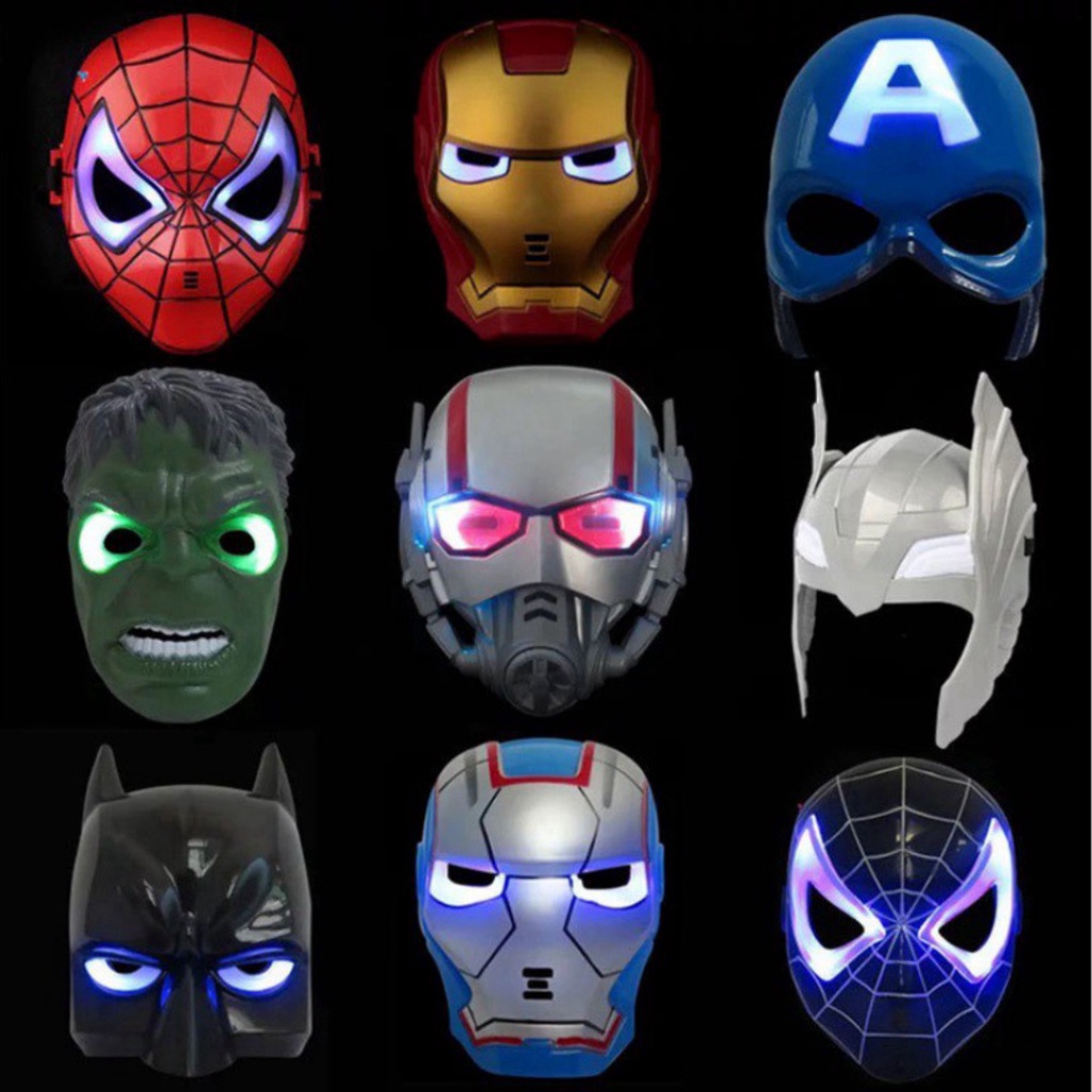 Mặt Nạ SIÊU NHÂN Phát Sáng Trong Avengers biệt đội siêu anh hùng Spider man, Captain America,Batman