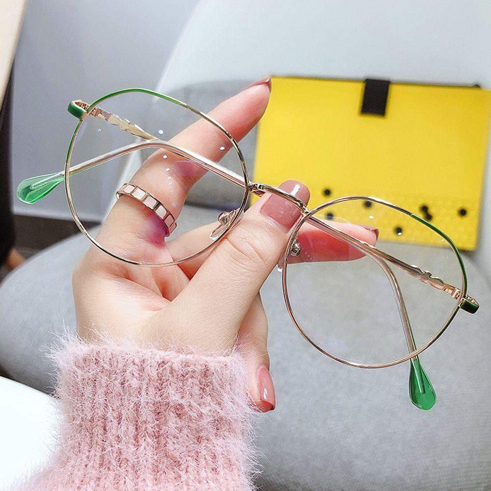 Mắt Kính Gọng Tròn Bằng Kim Loại Nhẹ Chống Tia Bức Xạ
