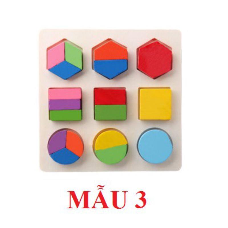 Đồ chơi montessori ghép hình học gỗ - đồ chơi an toàn trí tuệ cho bé