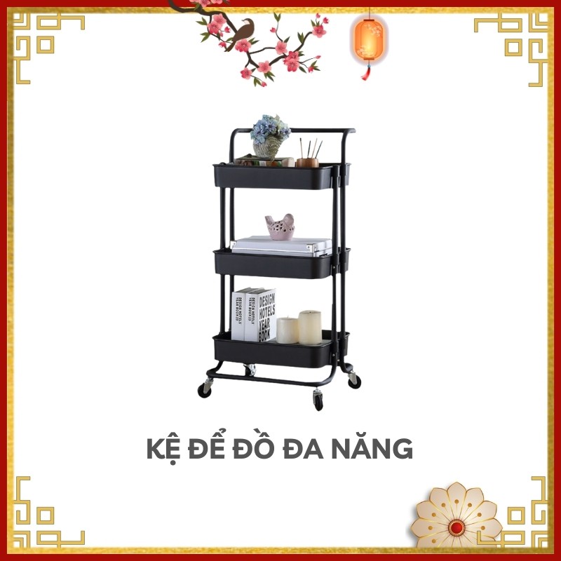 Kệ bỉm sữa 3 tầng NICEHOME, xe đẩy spa đa năng chất liệu khung thép cacbon sơn tĩnh điện bền đẹp