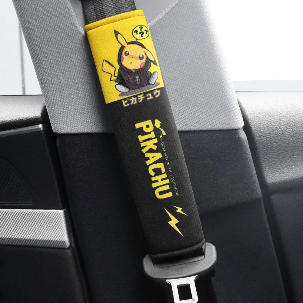 1 Đệm Bọc Dây Đai An Toàn Hình Pikachu Dễ Thương Trang Trí Nội Thất Xe Hơi