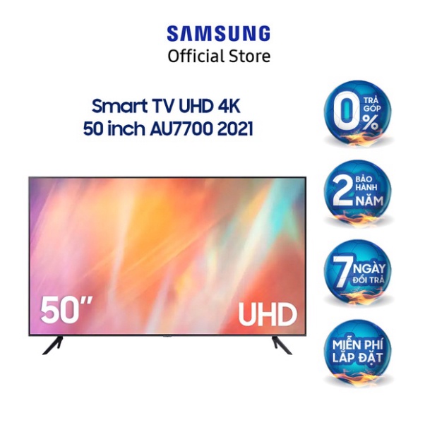 Smart Tivi Samsung Crystal UHD 4K 50 inch UA50AU7700KXXV - Miễn phí lắp đặt Full (Nguyên seal ) | BigBuy360 - bigbuy360.vn