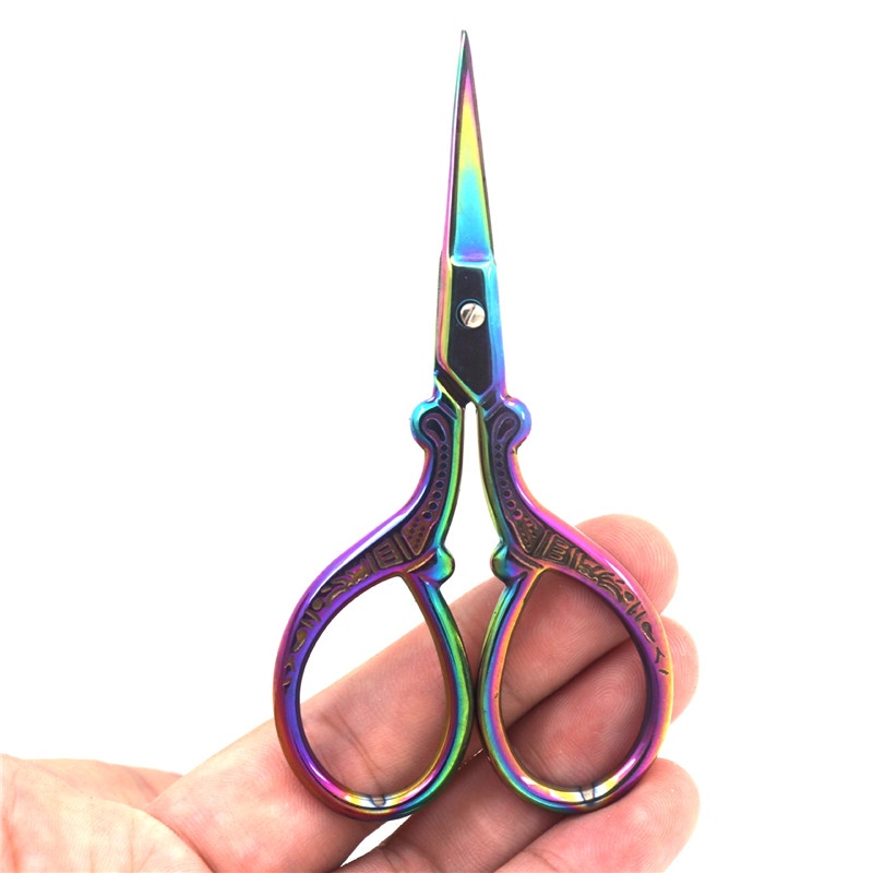 Kéo cắt bằng thép không gỉ In vàng Mini DIY Thủ công Kéo cắt vải May Vá Kéo Vật dụng văn phòng