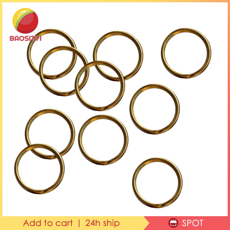 Set 1 / 10 Vòng Tròn Chia Móc Khóa DIY Bằng Đồng Thau Kích Thước 35mm