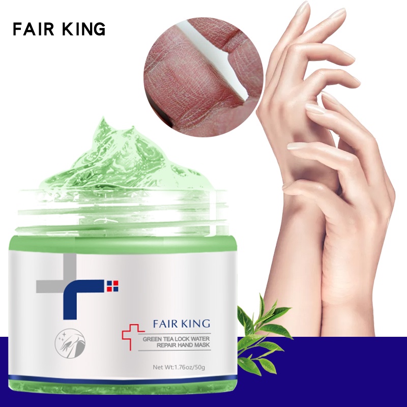 Mặt nạ FAIR KING trà xanh cấp nước dưỡng ẩm cho tay giúp làm trắng da/ tẩy tế bào chết chống lão hóa