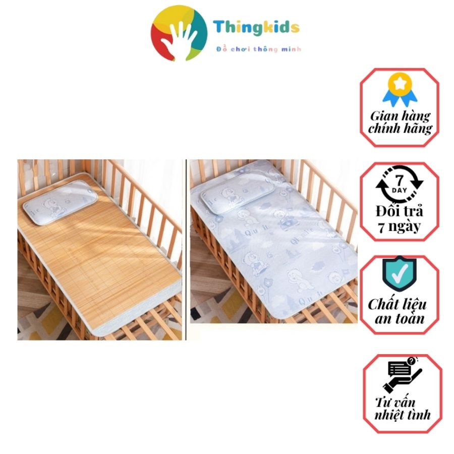 Chiếu lụa trẻ em kèm gối siêu mềm và thoáng - Thingkids