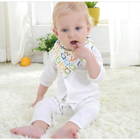 [SẢ KHO] Set 5 Khăn Yếm Tam Giác 100%cotton có cúc bấm cho bé