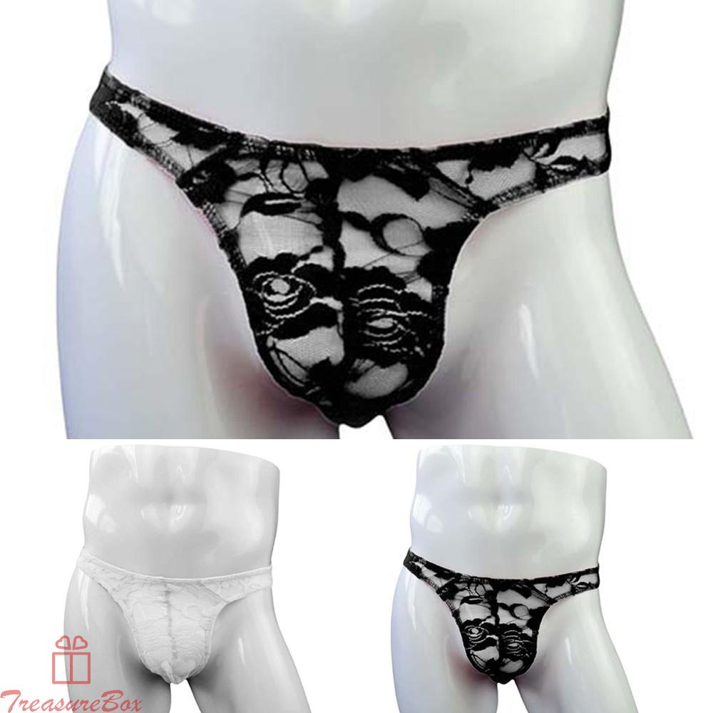 Mens Underwear See through Triangle Underpants Bikinis Boxers Knickers
