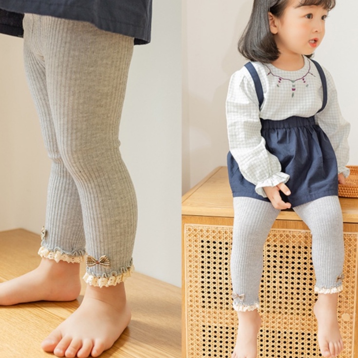 quần legging cho bé gái đính nơ xinh xắn 1-4.5 tuổi