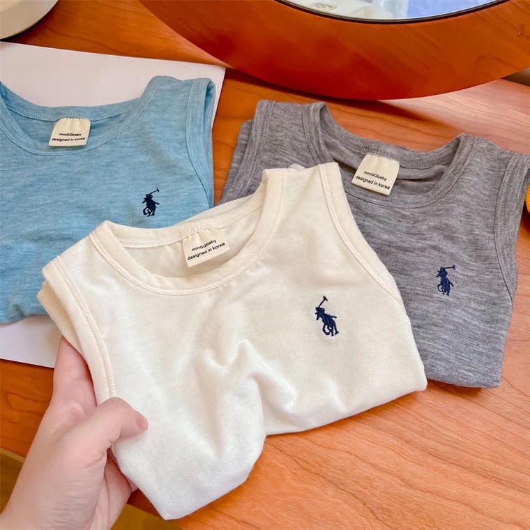 [Babycat] Hàng Có Sẵn Áo Thun Cotton Không Tay Phong Cách Nhật Bản Hàn Quốc Co Giãn Thời Trang Mùa Hè 2022 Cho Bé Trai