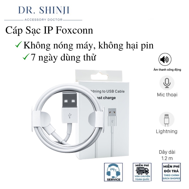 Cáp Sạc IP 5W Dành Cho táo 5,6,7,8,X,XsMax,11 Pro Max BẢO HÀNH 12 THÁNG