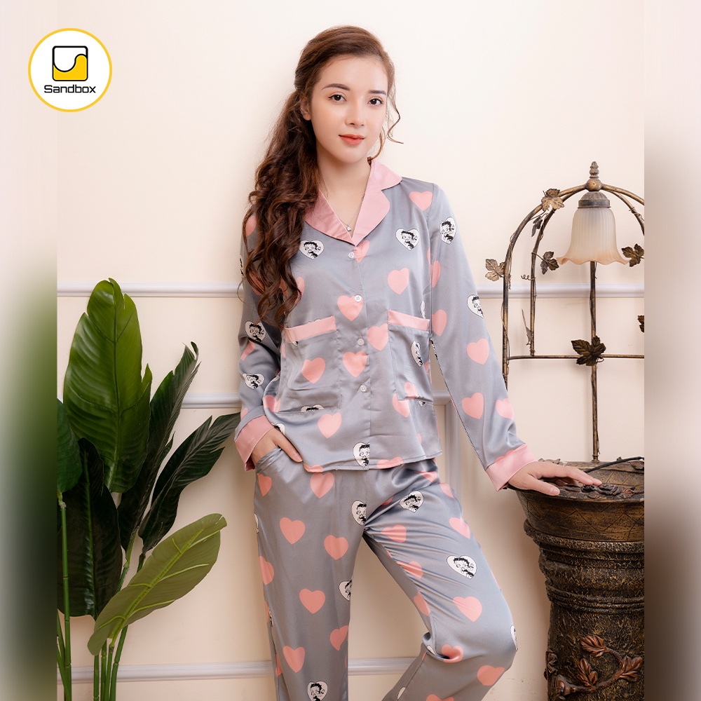 Bộ Mặc Nhà Pijama Lụa Dài SANDBOX TK003