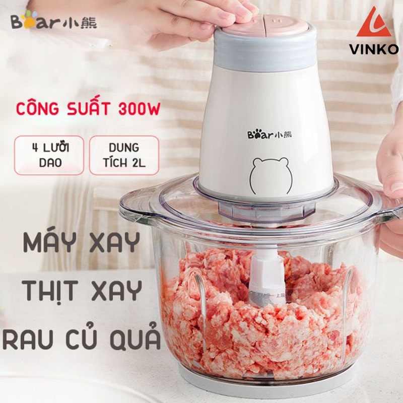 Máy Xay Đa Năng, Máy Xay Thịt Bear Chính Hãng Cối Thủy Tinh Bảo Hành 18 Tháng, Máy Xay Tỏi Ớt B02Q1