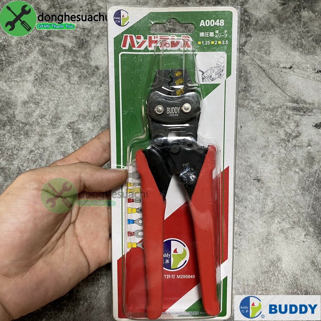 Kềm bấm cos Đài Loan BUDDY A0048 1.25-3.5mm chiều dài 170mm